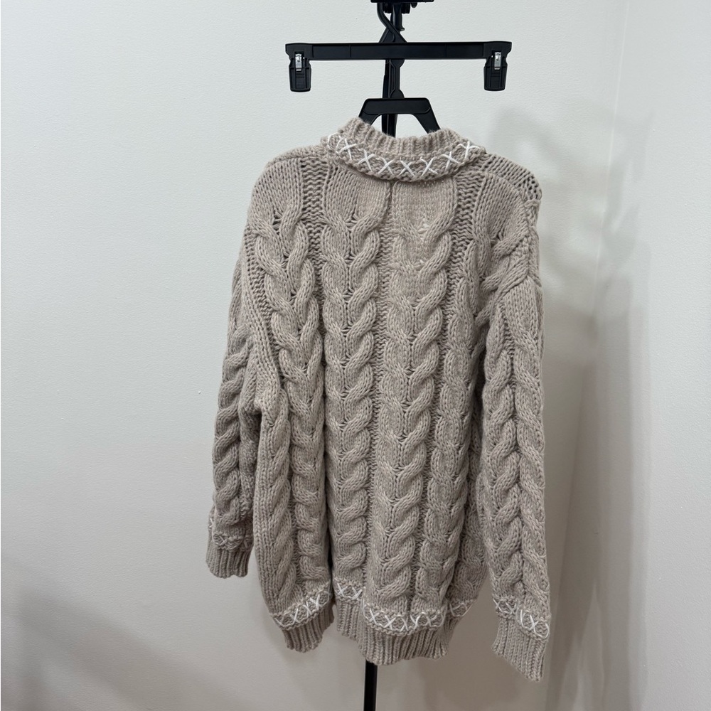 Altar'd State Chunky Knit Cardigan in Soft Beige - Picture 8 of 8